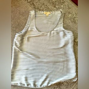 Michael Kors Silky Striped Work Top, L